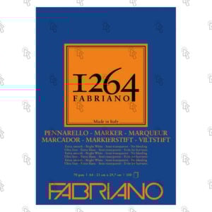 Blocco di carta per disegno Fabriano 1264 Marker: 21 X 29.7 cm