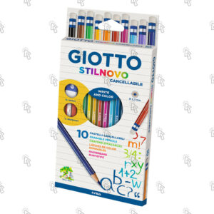 Pastelli a matita Giotto Stilnovo Cancellabile: astuccio appendibile con 10 u.
