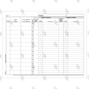 Registro Data Ufficio Cronologico di carico e scarico degli animali allevati, per equidi: 46 pg., pre-numerato, 31 X 24.5 cm