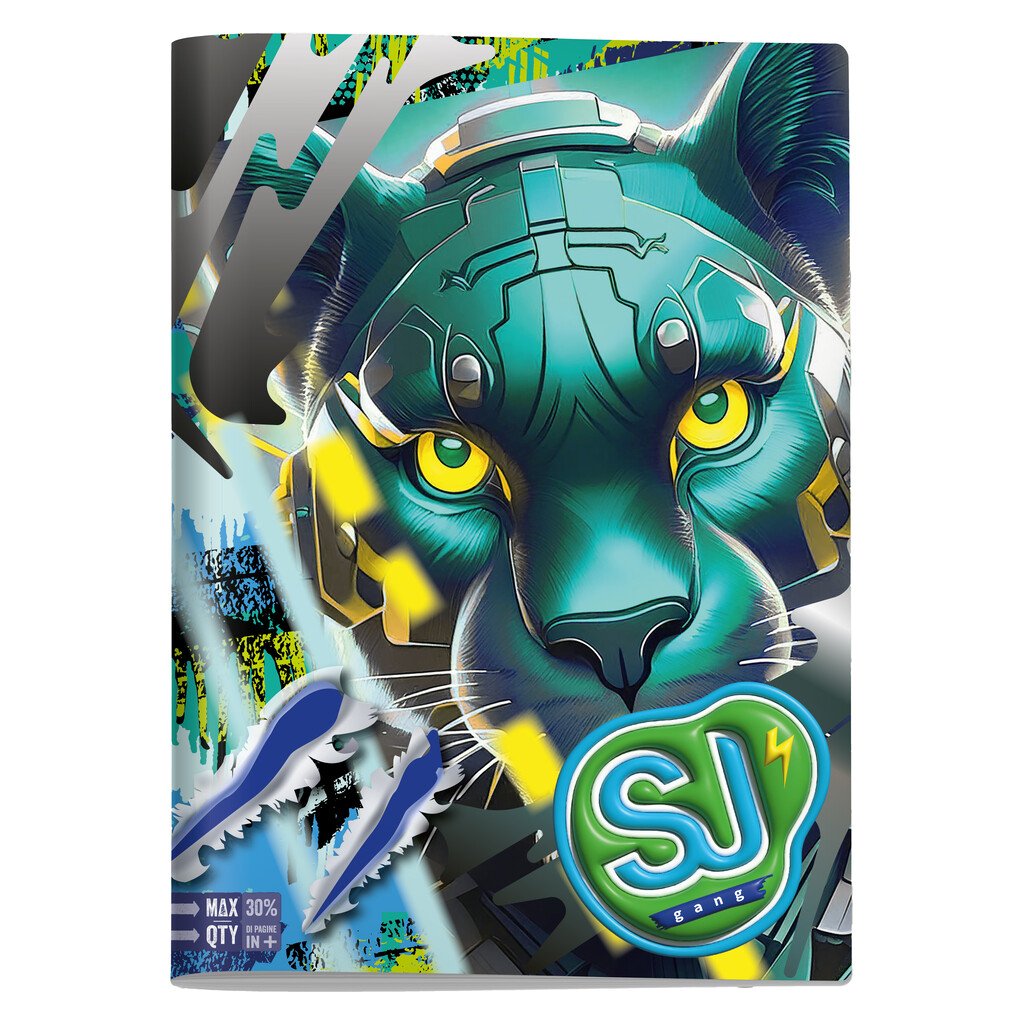 Maxi Seven SJ Gang Cartotecnica: 21 X 29.7 cm, rigatura C, 24+1 fogli, 100 g/mq, assortito, animali boy - immagine 7