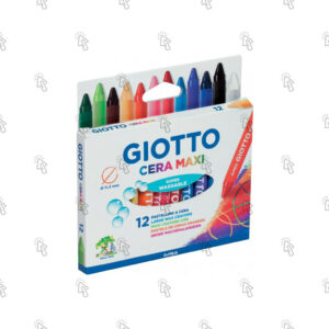 Pastelli a cera Giotto Cera Maxi: astuccio con 12 u., mina colori assortiti