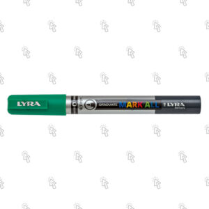 Marcatore a pennarello Lyra Graduate Mark All: confezione con 6 pz., inchiostro verde smeraldo, punta 0,7 mm