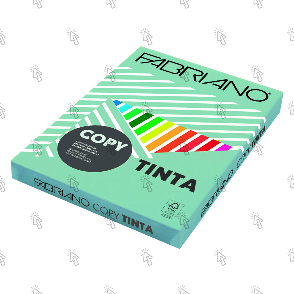 Carta per la stampa Fabriano Copy Tinta Unicolor 200, Colori Tenui: risma di 100 fogli, acquamarina