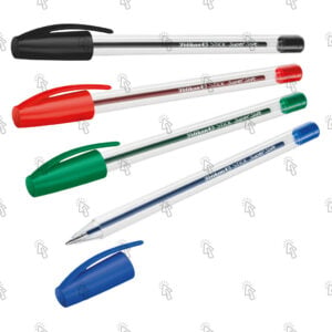 Penna a sfera Pelikan Stick Super Soft: confezione con 50 pz., inchiostro assortiti
