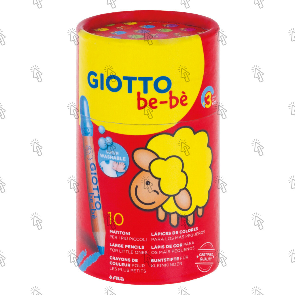 Pastelli a matita Giotto be-bè Supermatitoni: barattolo blisterato con 10 u.