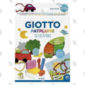 Pasta modellabile Giotto Patplume 3D Creations: panetto da 33 g, confezione con 12 u. + 11 accessori