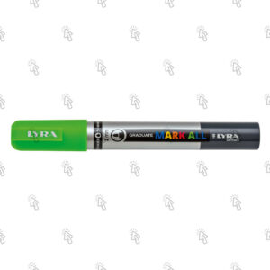 Marcatore a pennarello Lyra Graduate Mark All: confezione con 6 pz., inchiostro verde fluo, punta 2 mm