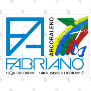 Album da disegno Fabriano Arcobaleno: 24 X 33 cm, 10 fogli, liscia, 10 pz.