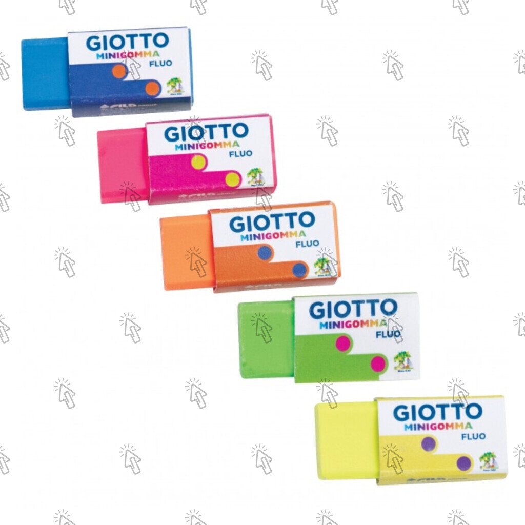 Gomme per cancellare Giotto Minigomma: confezione con 60 pz., corpo colori assortiti (tinte “Fluo”)