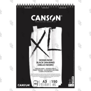 Carta per il disegno Canson XL Black: in fogli, blocco (album) con 40 u., 29,7 × 42 cm