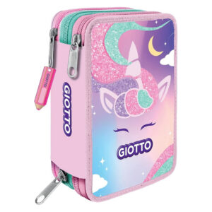 Astuccio 3 Zip Giotto Catty Candy: rosa / acquamarina