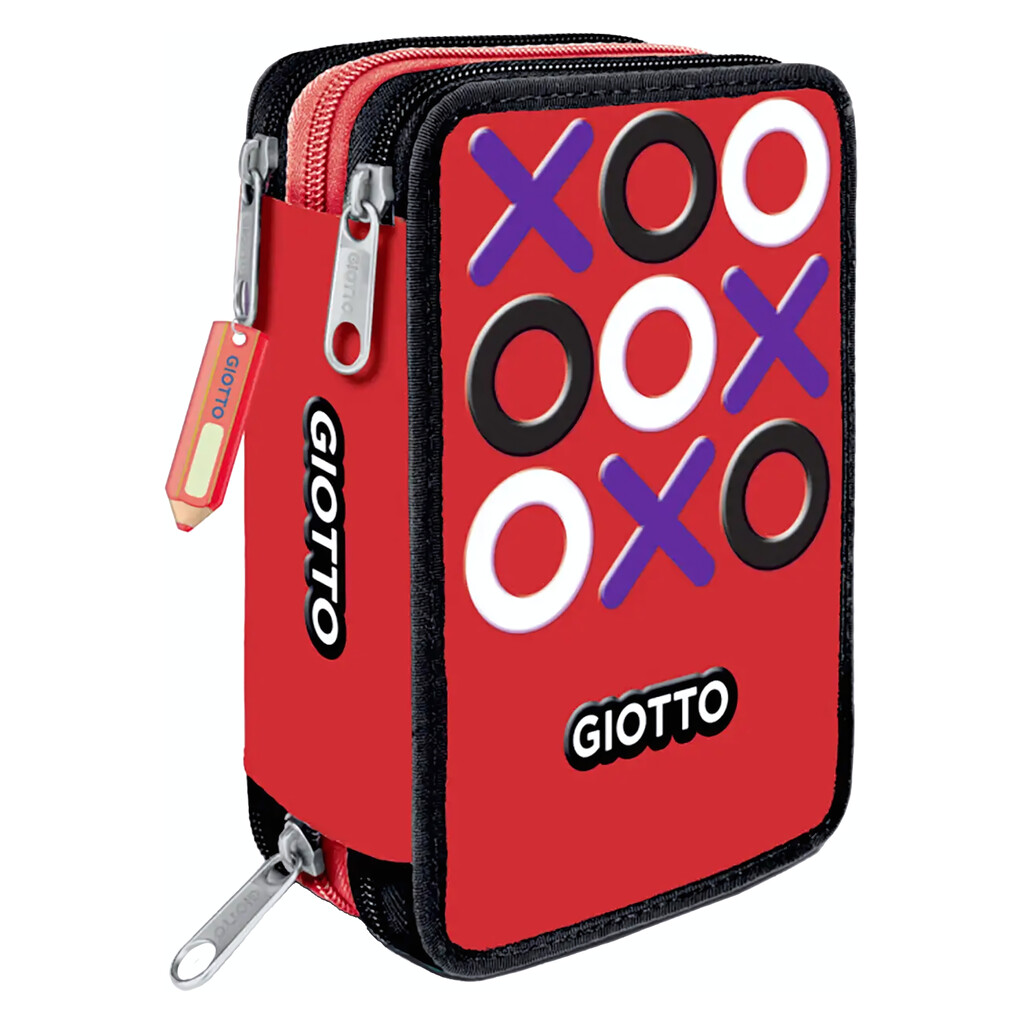 Astuccio 3 Zip Giotto Tris: rosso / nero