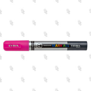 Marcatore a pennarello Lyra Graduate Mark All: confezione con 6 pz., inchiostro rosa fluo, punta 2 mm