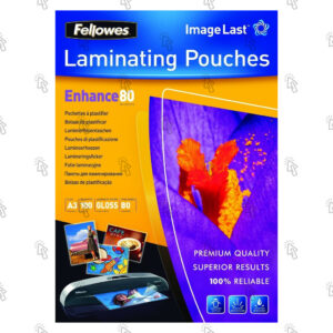 Pouches per plastificazione Fellowes ImageLast Enhance 80: confezione con 100 u., A3, 80 µm