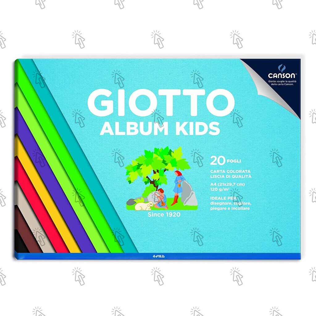 Carta per usi creativi Giotto Album Kids: in fogli, blocco con 20 u., 120 g/mq, assortito