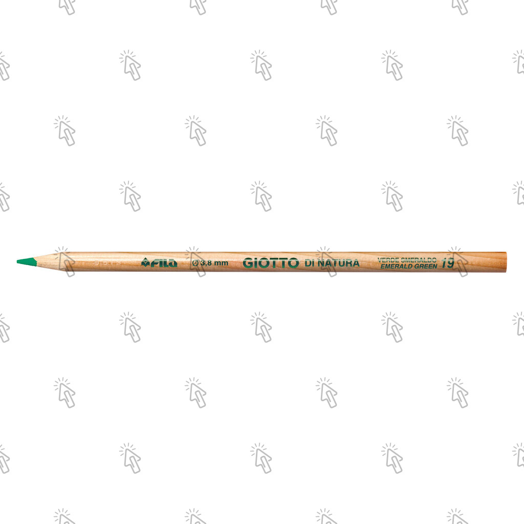 Pastelli a matita Giotto Di Natura: confezione con 12 pz., mina verde smeraldo