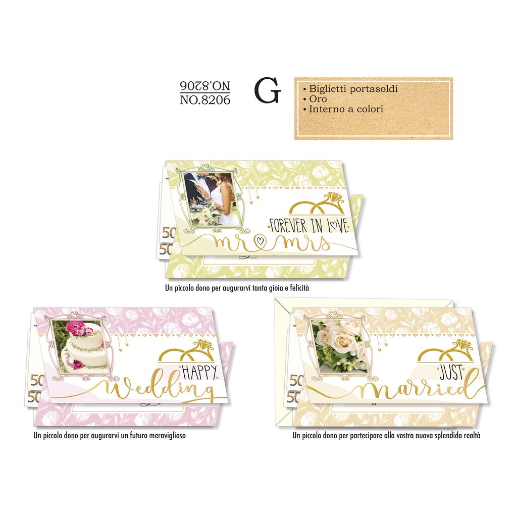Biglietto aug. Cromo: nozze