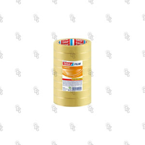 Nastro adesivo Tesa Tesafilm Standard: in rotolo, confezione (torre) con 10 pz., film 19 mm × 66 m